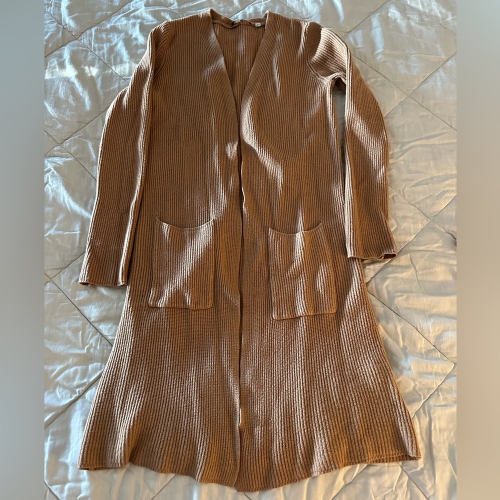 Long open front cardigan